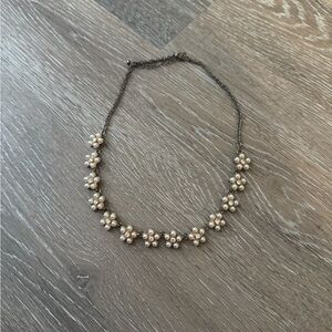 Vintage Daisy necklace with faux pearls and crystals
